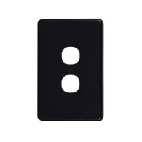 4C | Classic 2 Gang Switch Cover  - Black