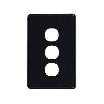 4C | Classic 3 Gang Switch Cover  - Black
