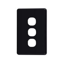 4C | Classic 3 Gang Switch Cover Plate | Black