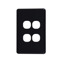 4C | Classic 4 Gang Switch Cover  - Black
