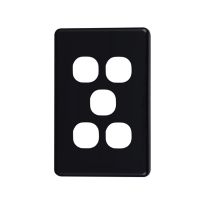 4C | Classic 5 Gang Switch Cover  - Black