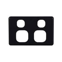 4C | Classic Double Power Point Cover Plate  - Black