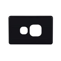 4C | Classic Single GPO Cover Plate | Horizontal | Black