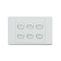 4C | Ultima 6 Gang Switch 250V 16AX - Horizontal