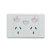 4C | Ultima Double Power Point 250V 10A with 16AX Extra Switch  - Horizontal