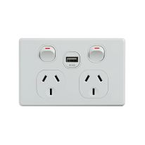 4C | Classic Double Power Point 220-240V 10A with 5V 2.1A USB Port
