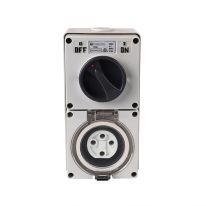 4C | Combination Switched socket 4Pin IP66 500V 10A