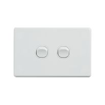 4C | Classic 2 Gang Switch 250V 16AX | Horizontal