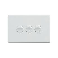 4C | Classic 3 Gang Switch 250V 16AX | Horizontal