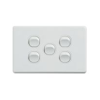 4C | Classic 5 Gang Switch 250V 16AX - Horizontal