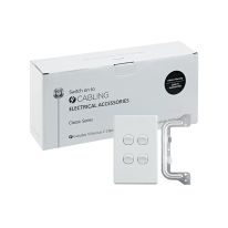 4C | Classic 4 Gang Switch 250V 16AX - Vertical - 10 Pack with 10 FREE C-Clips
