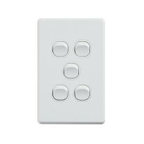 4C | Classic 5 Gang Switch 250V 16AX - Vertical