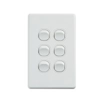 4C | Classic 6 Gang Switch 250V 16AX - Vertical