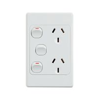 4C | Ultima Double Power Point 250V 10A with16AX Extra Switch - Vertical