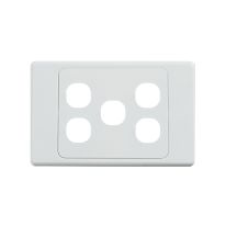 4C | Ultima 5 Gang Switch Cover Plate | White