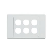 4C | Ultima 6 Gang Switch Cover Plate | White