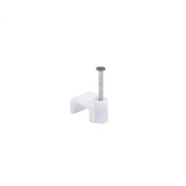 4C | Cable Clip Flat White 14mm (4.0mm2 Twin+Earth) - 250 pack