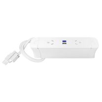 PACE 920500 | Pace 35 - Qikfit TUF 2 x GPO / 1 x TUF 25W with 800mm Lead to J Coupler and Desk Bracket | White