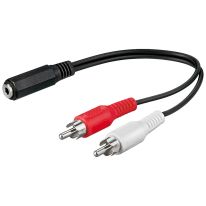 Stereo 3.5mm Socket to 2 x Red  / White RCA Plug