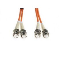 1m ST-ST OM1 Multimode Fibre Optic Cable: Orange