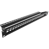 4Cabling 1RU 24 Port Shielded Patch Panel | Unloaded