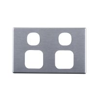 4C | Elegant Double GPO Aluminium Cover Plate | Horizontal