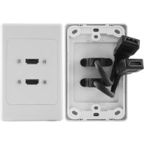 Double HDMI Wall Plate with Dongle