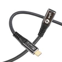 0.5m USB 4 Gen3 CM-CF Double Straight Cable, 100W 8K 60HZ 40G, plug PIN gold-plated 3U", CM iron shell gold-plated 1U"