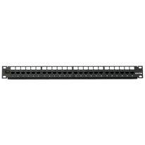 LEVITON - Cat 6A Flat Quickport Patch Panel Kit 24 Port 1U