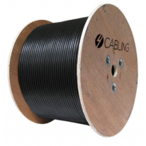 Cat 6 UTP LAN Outdoor UV Stabilised Cable - 305m Roll on a Reel: Black