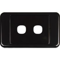 2 Way Australian Style Wall Plate Black