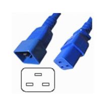 1 metre Blue IEC C10 - C20 Extension Cord 