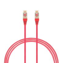 1m Cat 6A RJ45 S/FTP THIN LSZH 30 AWG Network Cable. Red