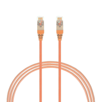 0.25m Cat 6A RJ45 S/FTP THIN LSZH 30 AWG Network Cable. Orange