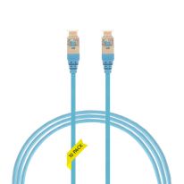 1m Cat 6A RJ45 S/FTP THIN LSZH 30 AWG Pack of 10 Network Cable. Blue