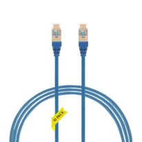 2m Cat 6A RJ45 S/FTP THIN LSZH 30 AWG Pack of 10 Network Cable. Blue