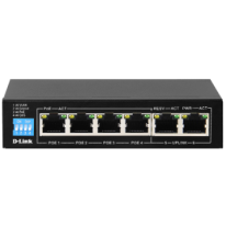 DGS-F1006P-E | 6 Port Gigabit PoE Switch with 4 Long Reach PoE Ports and 2 Uplink Ports