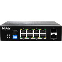 DIS-F100G-10PS-E | 10 Port Gigabit Industrial PoE+ Switch with 8 PoE Ports and 2 SFP Ports