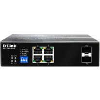 DIS-F100G-6PS-E | 6 Port Gigabit Industrial PoE+ Switch with 4 PoE Ports and 2 SFP Ports