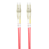 2m LC-LC OM4 Multimode Fibre Optic Patch Cable: Red