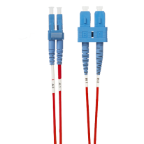 2m LC-SC OS1 / OS2 Singlemode Fibre Optic Cable: Red