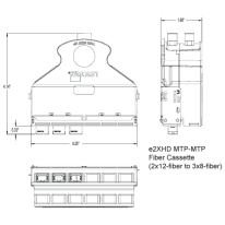 LEVITON - E2XHD Engage MTP Cassette, (0.90dB), 24 Core OS2, LC Shuttered (Blue) to 2x12-fiber MTP (male), Universal Polarity, Black Latch(FME2XHD-A024CSKLEU)