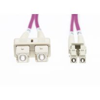 LC-SC OM4 Multimode Fibre Optic Patch Cable: Erika Violet