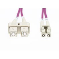 3m LC-SC OM4 Multimode Fibre Optic Patch Cable: Erika Violet