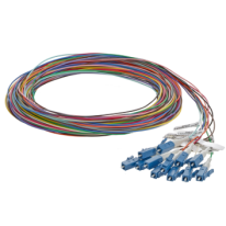 LEVITON - Pigtail Kit OM4 Multimode 12 Pigtails TIA Colors 1-12 900 Micron Tight Buffer LSZH LC/UPC 1 Meter Sustainably Smart Packaging