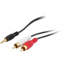 2m Stereo 3.5mm Plug to 2 x Red White RCA Cable