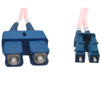LC-SC OS1 / OS2 Singlemode Fibre Optic Cable: Salmon Pink