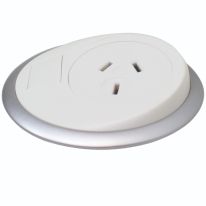 OE Elsafe: Pixel 1 x GPO / 1 x Data Coupler with 800mm Lead and J Coupler - White/Silver