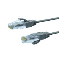 0.25m CAT6A THIN U/UTP LSZH 28 AWG RJ45 Network Cable | Grey