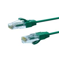 0.25m CAT6A THIN U/UTP LSZH 28 AWG RJ45 Network Cable | Green